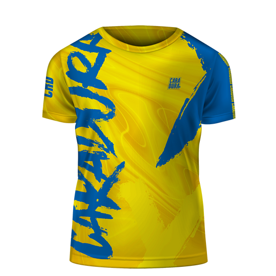 Camiseta Caradura Vamos Amarillo Azul