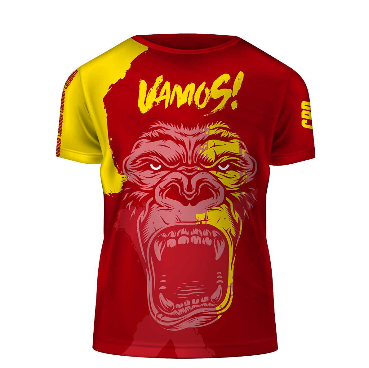 Camiseta Caradura Vamos Rojo Amarillo