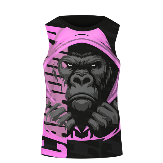 Camiseta Sin Mangas Gorila Fight Rosa