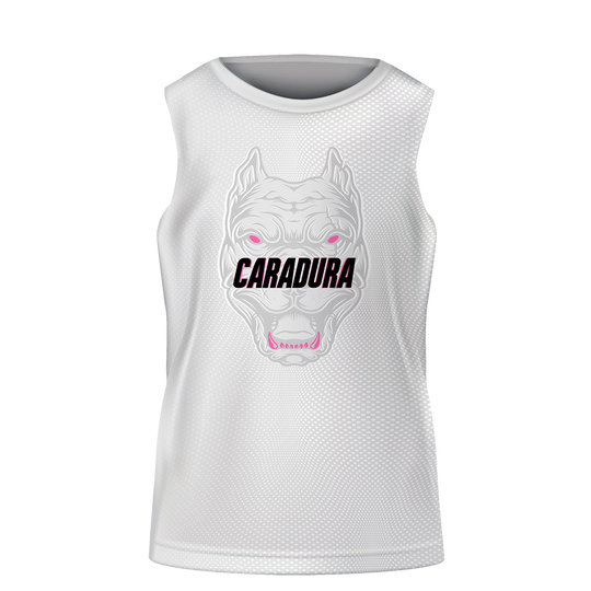 Camiseta Sin Mangas Pitbull Blanca