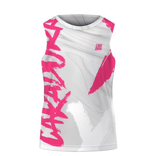 Camiseta Sin Mangas Gorila Blanco Fucsia