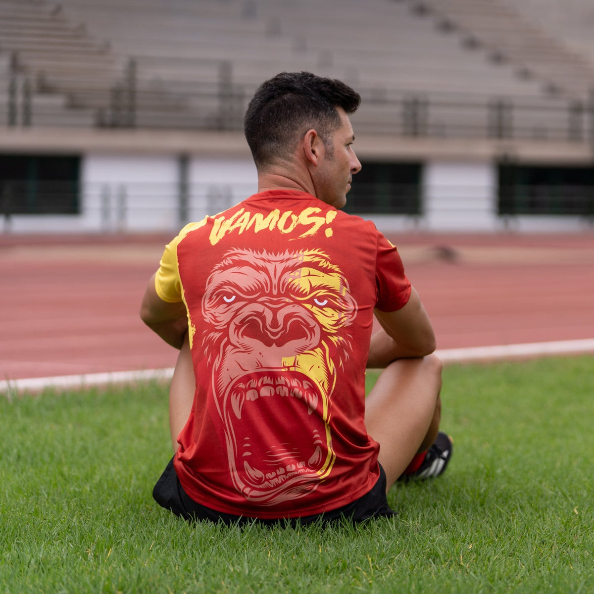 Camiseta Caradura Vamos Rojo Amarillo