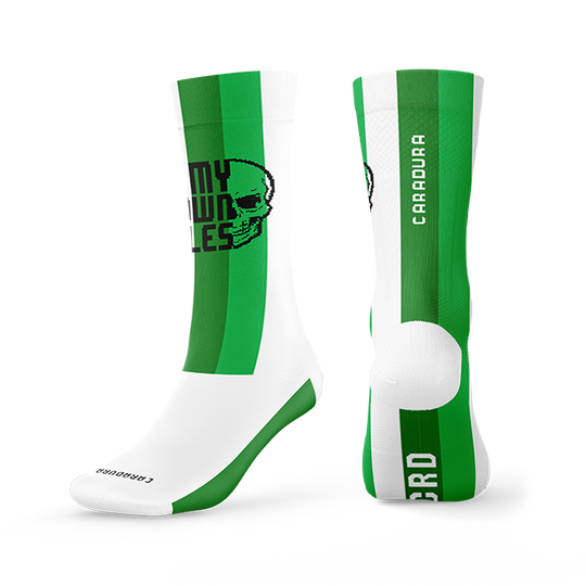 Calcetines Bordados MOR Verde y Blanco
