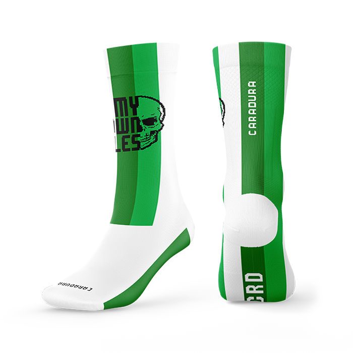 Calcetines Bordados MOR Verde y Blanco