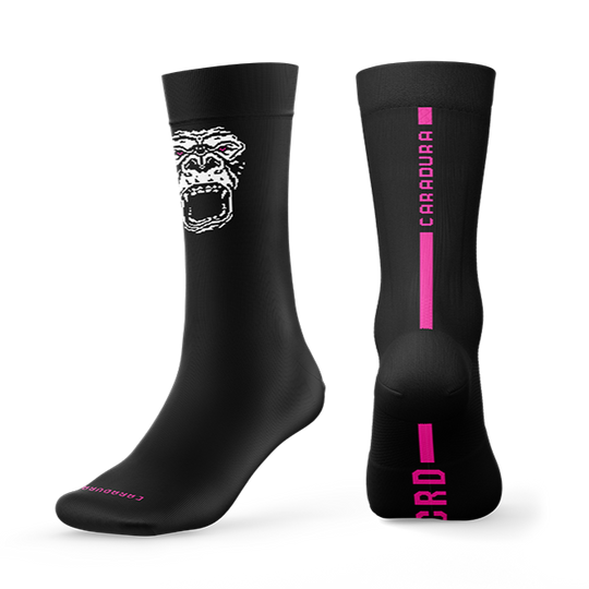 Calcetines Bordados Gorila Fucsia