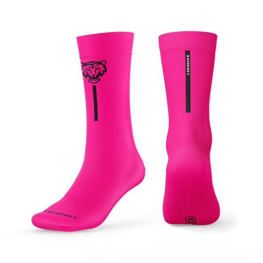 Calcetines Bordados Fluor Fucsia Tiger