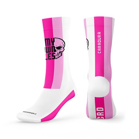 Calcetines Bordados MOR Fucsia y Blanco