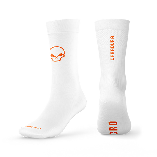 Calcetines Bordados Alien Blanco y Naranja