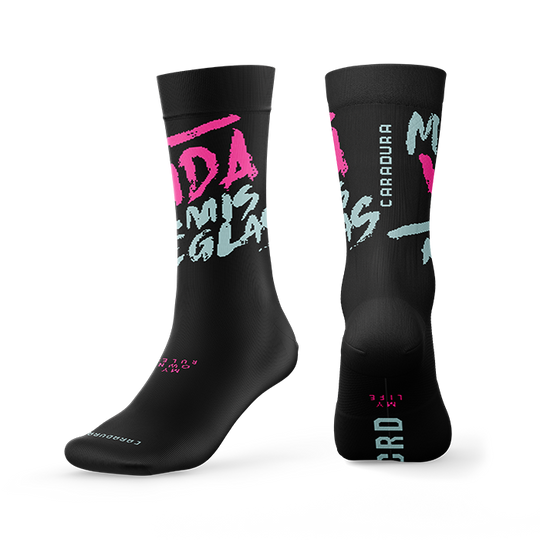 Calcetines Bordados Vida Reglas Negros