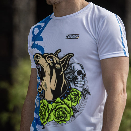 Camiseta Caradura Doberman Blanca